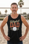 Vintage Volleyball Dad Tank Top– Retro Sports Fan Pride Design BLACK - FRONT