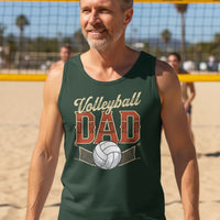Vintage Volleyball Dad Tank Top– Retro Sports Fan Pride Design Forest - FRONT