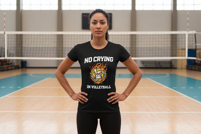 Volleyball Attitude T-Shirt Design – Bold Competitive Player Humor Artwork SOLID BLK BLEND - FRONT