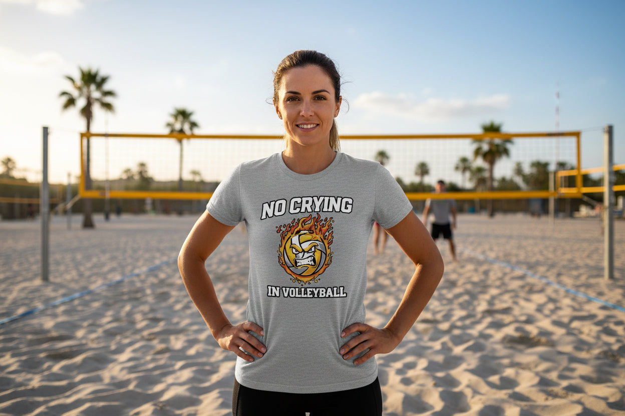 Volleyball Attitude T-Shirt Design – Bold Competitive Player Humor Artwork ATHLETIC HEATHER - FRONT