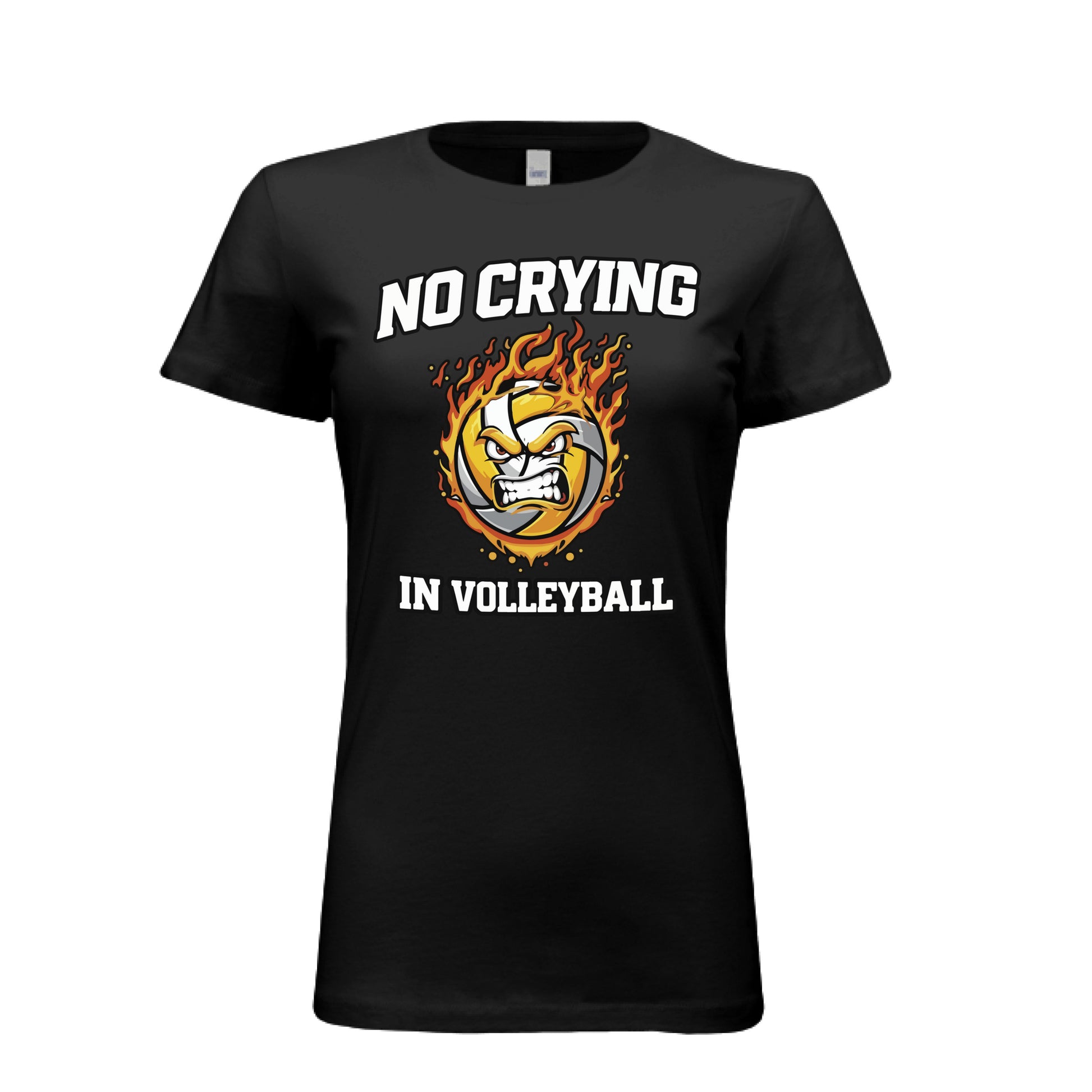 Volleyball Attitude T-Shirt Design – Bold Competitive Player Humor Artwork SOLID BLK BLEND - FRONT