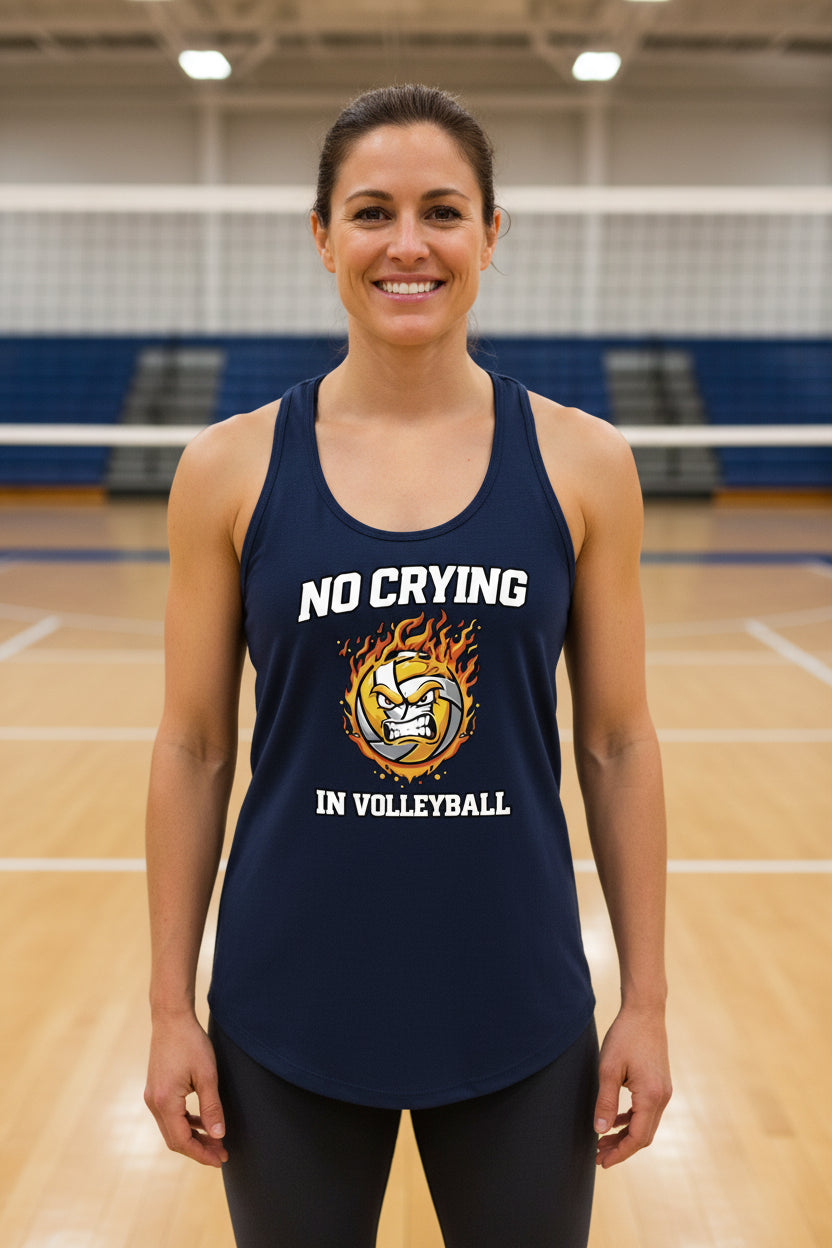 Volleyball Attitude Tank Top Design – Bold Competitive Player Humor Artwork Midnight Navy - FRONT