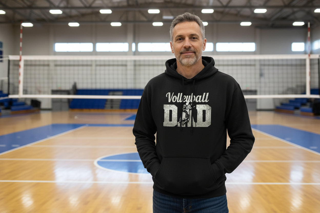 Volleyball Dad Athlete Pride – Proud Volleyball Father Sports Hoodie BLACK - FRONT