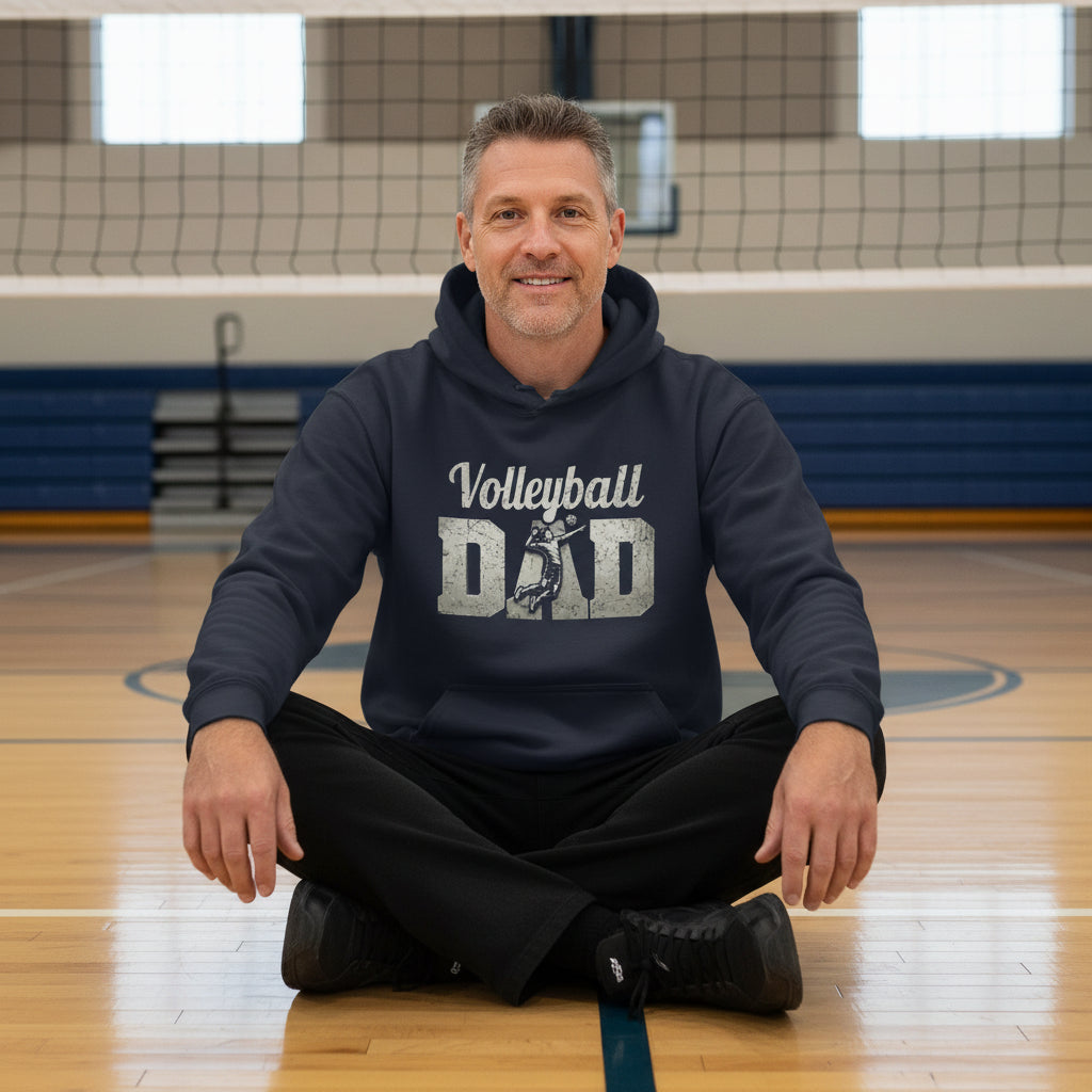 Volleyball Dad Athlete Pride – Proud Volleyball Father Sports Hoodie NAVY - FRONT