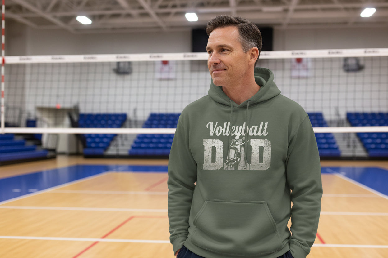 Volleyball Dad Athlete Pride – Proud Volleyball Father Sports Hoodie MILITARY GREEN - FRONT