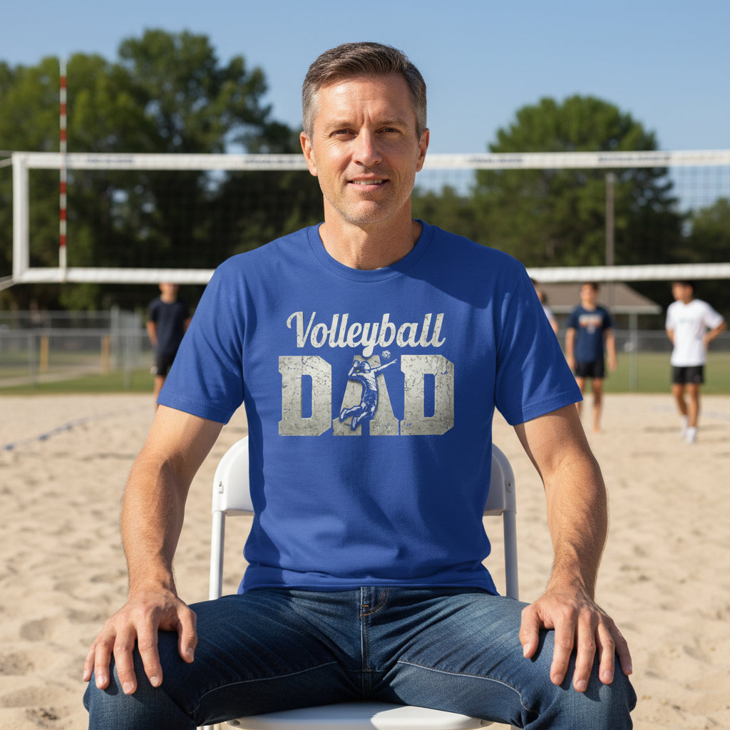Volleyball Dad Athlete Pride – Proud Volleyball Father Sports T-Shirt ROYAL - FRONT