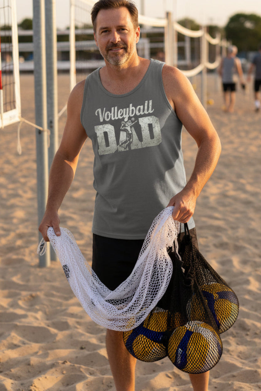 Volleyball Dad Athlete Pride – Proud Volleyball Father Sports Tank Top DARK GREY - FRONT