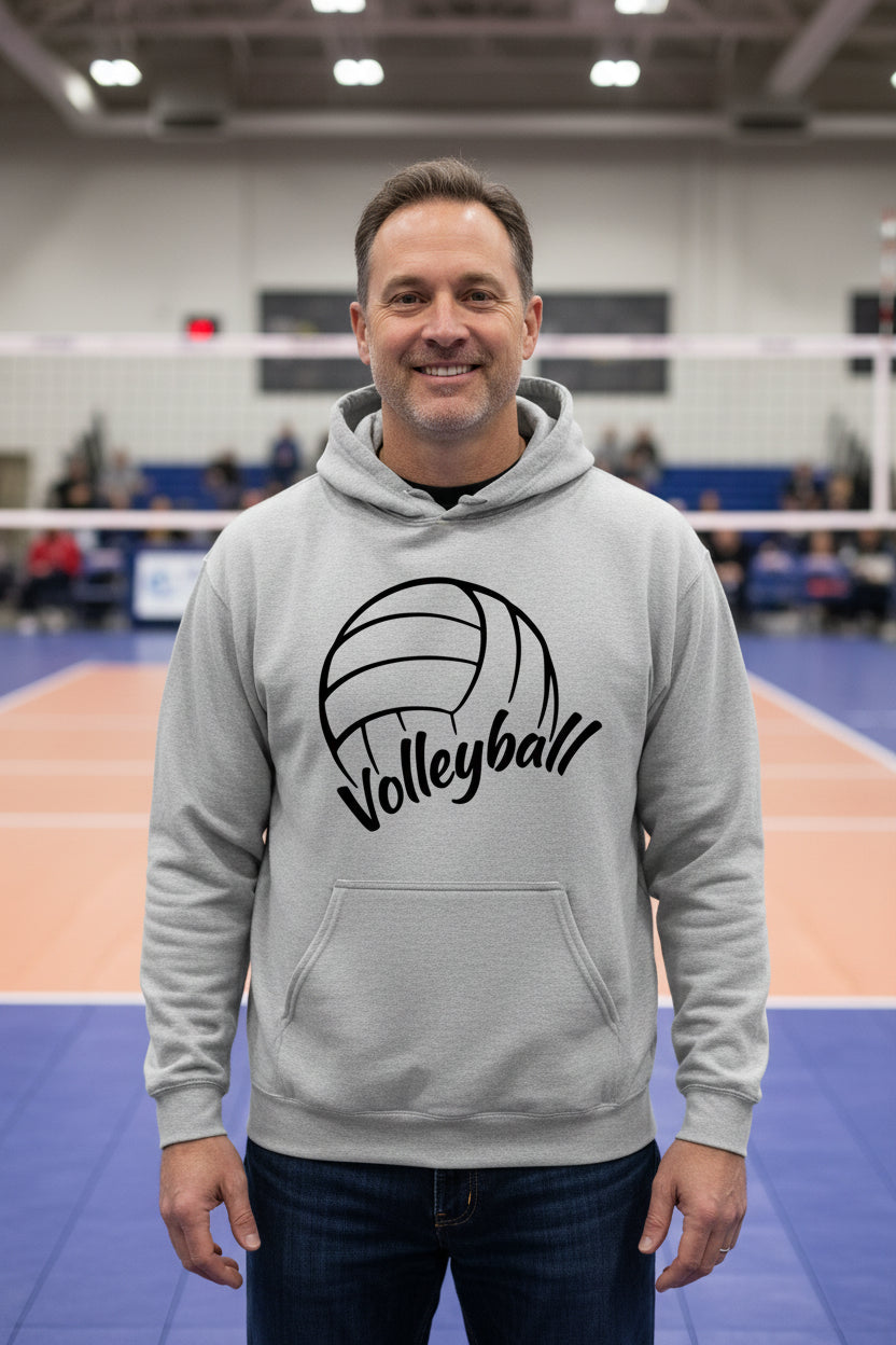 Volleyball Dad Life – Supportive Parent Pride Hoodie SPORT GREY - FRONT