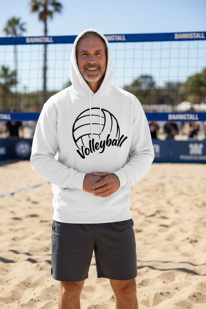 Volleyball Dad Life – Supportive Parent Pride Hoodie WHITE - FRONT