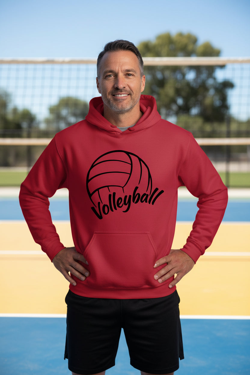 Volleyball Dad Life – Supportive Parent Pride Hoodie RED - FRONT