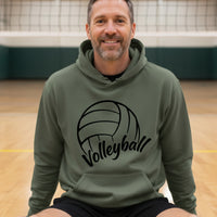 Volleyball Dad Life – Supportive Parent Pride Hoodie MILITARY GREEN - FRONT