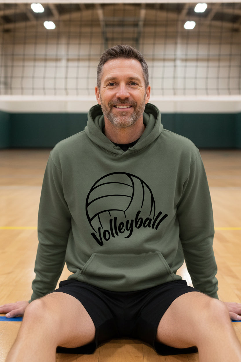Volleyball Dad Life – Supportive Parent Pride Hoodie MILITARY GREEN - FRONT