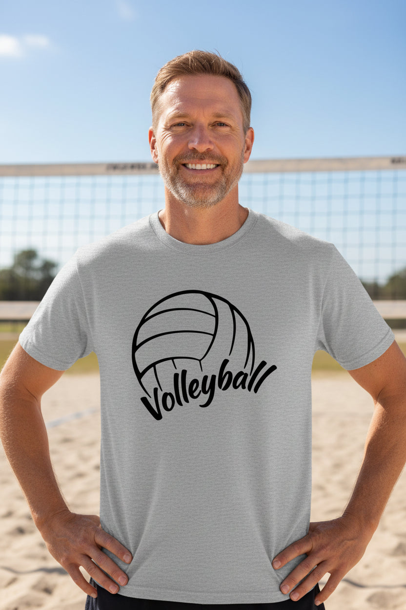 Volleyball Dad Life – Supportive Parent Pride T-Shirt HEATHER GRAY - FRONT