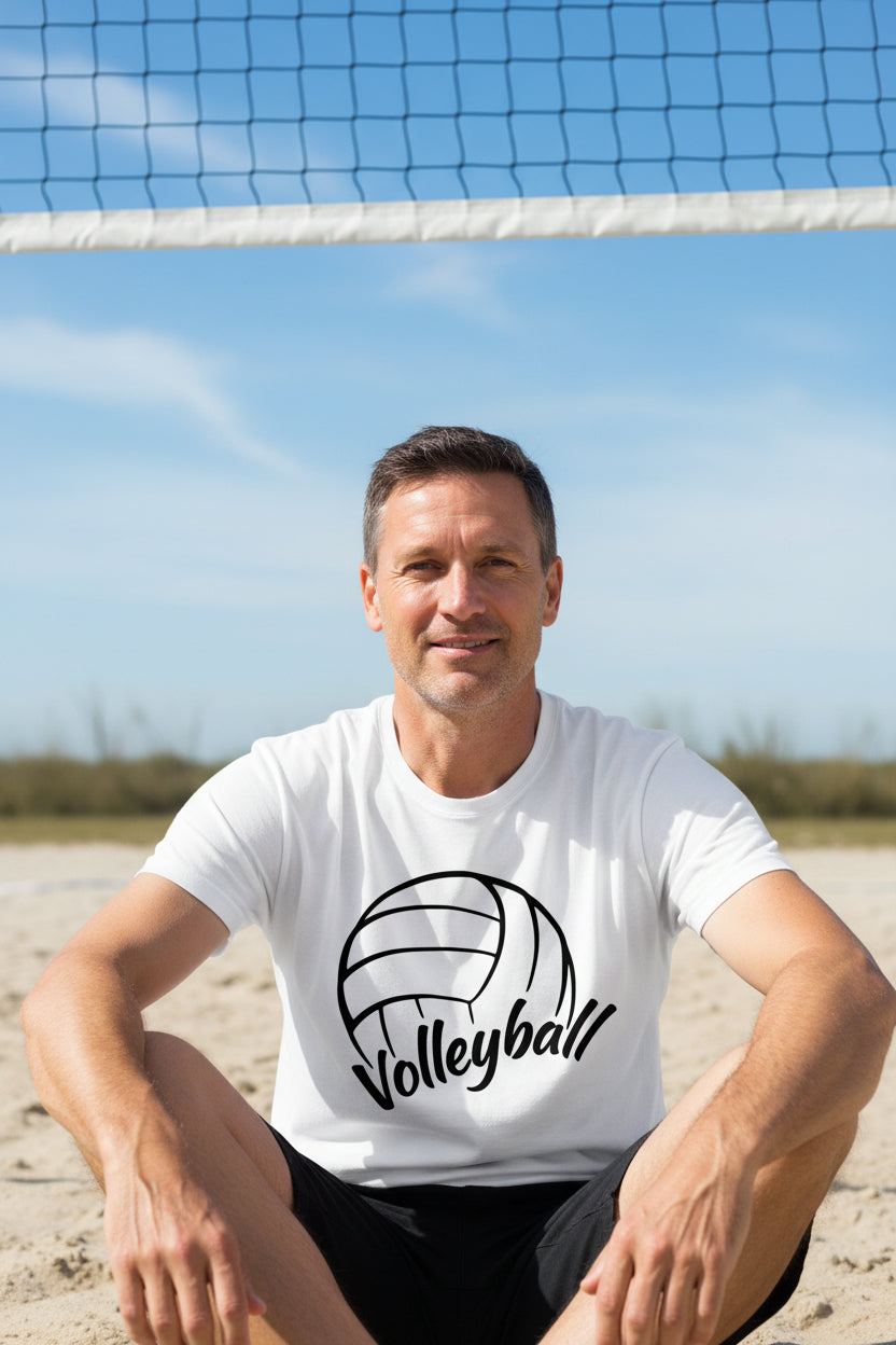 Volleyball Dad Life – Supportive Parent Pride T-Shirt White - FRONT