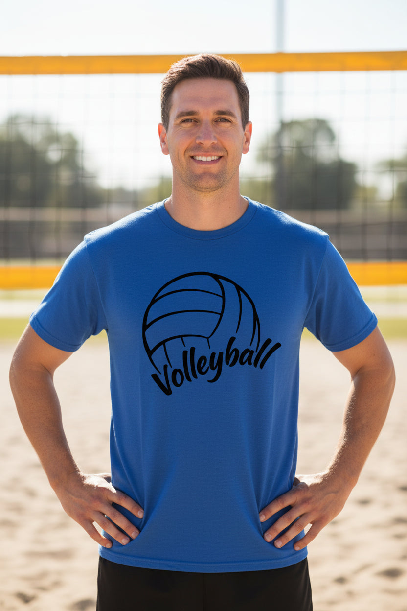Volleyball Dad Life – Supportive Parent Pride T-Shirt ROYAL - FRONT
