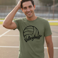Volleyball Dad Life – Supportive Parent Pride T-Shirt MILITARY GREEN - FRONT