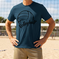 Volleyball Dad Life – Supportive Parent Pride T-Shirt MIDNIGHT NAVY - FRONT