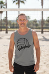 Volleyball Dad Life – Supportive Parent Pride Tank Top DARK GREY - FRONT