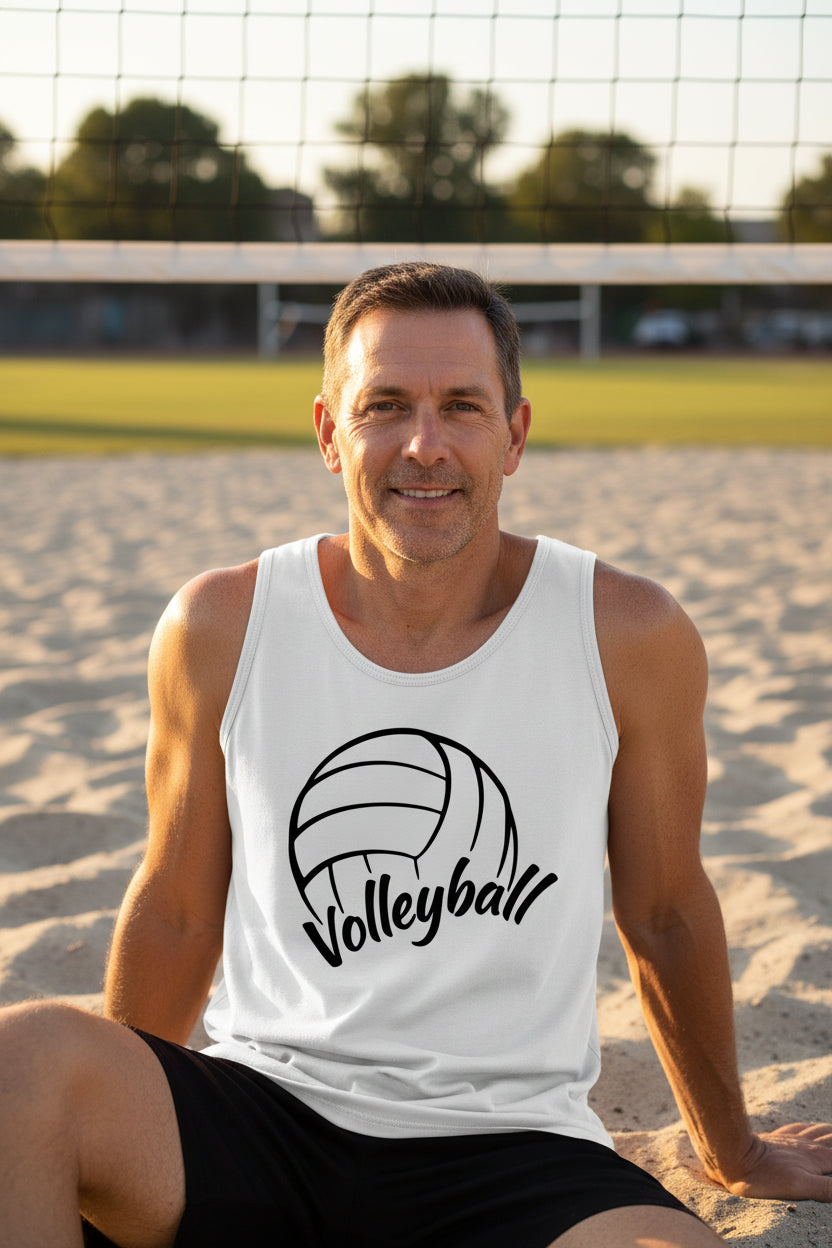 Volleyball Dad Life – Supportive Parent Pride Tank Top WHITE - FRONT