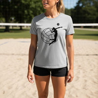 Volleyball Defense Lover T-Shirt Design for Women– Funny Athlete Routine Quote Art ATHLETIC HEATHER - FRONT