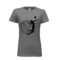 Volleyball Defense Lover T-Shirt Design for Women– Funny Athlete Routine Quote Art DEEP HEATHER - FRONT