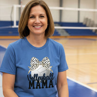 Volleyball Mama Bow Vibes – Cute & Trendy Game Day Style T-Shirt HTHR TRUE ROYAL - 6004 - FRONT