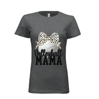 Volleyball Mama Bow Vibes – Cute & Trendy Game Day Style T-Shirt DRK GREY HEATHER - 6004 - FRONT