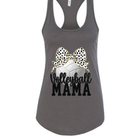 Volleyball Mama Bow Vibes – Cute & Trendy Game Day Style Tank Top Dark Gray - N1533 - FRONT