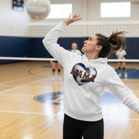 Volleyball Mama Heart Hoodie – Athletic Pride Mom Spirit WHITE - FRONT