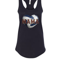 Volleyball Mama Heart Tank Top – Athletic Pride Mom Spirit Black - FRONT