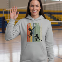 Volleyball Mom Athletic Pride Retro Color Stripe Hoodie Design SPORT GREY - FRONT