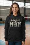 Volleyball Mom Bold Vintage Hoodie – Competitive Spirit Sports Parent Style BLACK - FRONT
