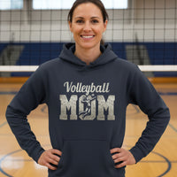 Volleyball Mom Bold Vintage Hoodie – Competitive Spirit Sports Parent Style NAVY - FRONT