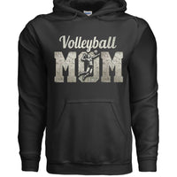 Volleyball Mom Bold Vintage Hoodie – Competitive Spirit Sports Parent Style BLACK- FRONT