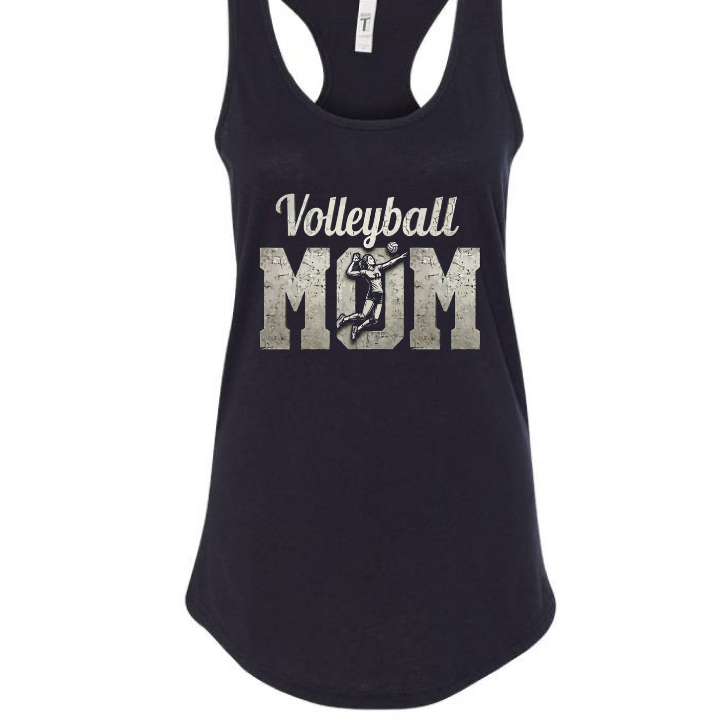 Volleyball Mom Bold Vintage Tank Top– Competitive Spirit Sports Parent Style BLACK- FRONT