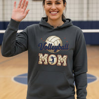 Volleyball Mom Heartbeat Hoodie Proud Sports Family Design DARK HEATHER - SF500 - FRONT