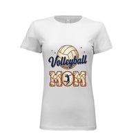 Volleyball Mom Heartbeat T-Shirt Proud Sports Family Design WHITE - 6004 - FRONT