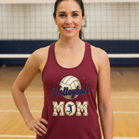 Volleyball Mom Heartbeat Tank Top Proud Sports Family Design Scarlet - N1533 - FRONT
