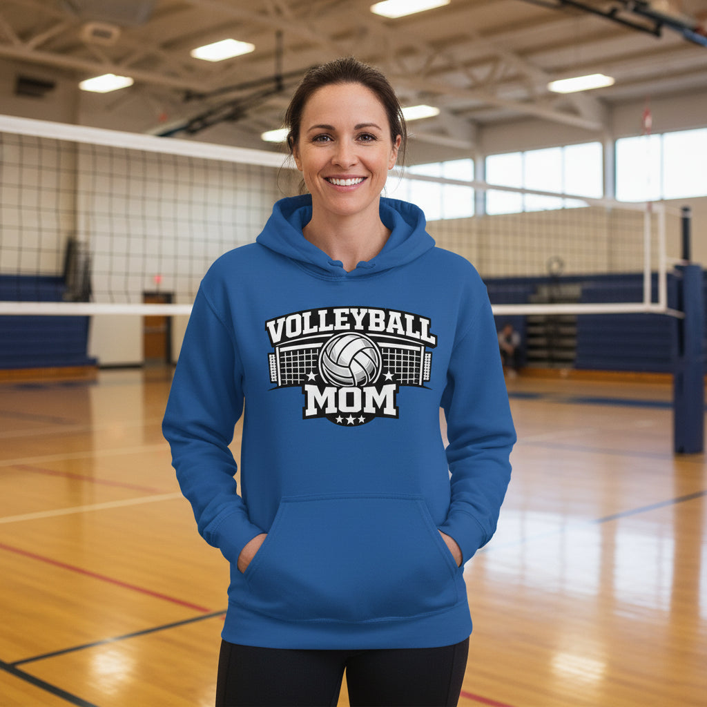 Volleyball Mom Hoodie – Cute & Bold Volleyball Fan Design Royal - FRONT