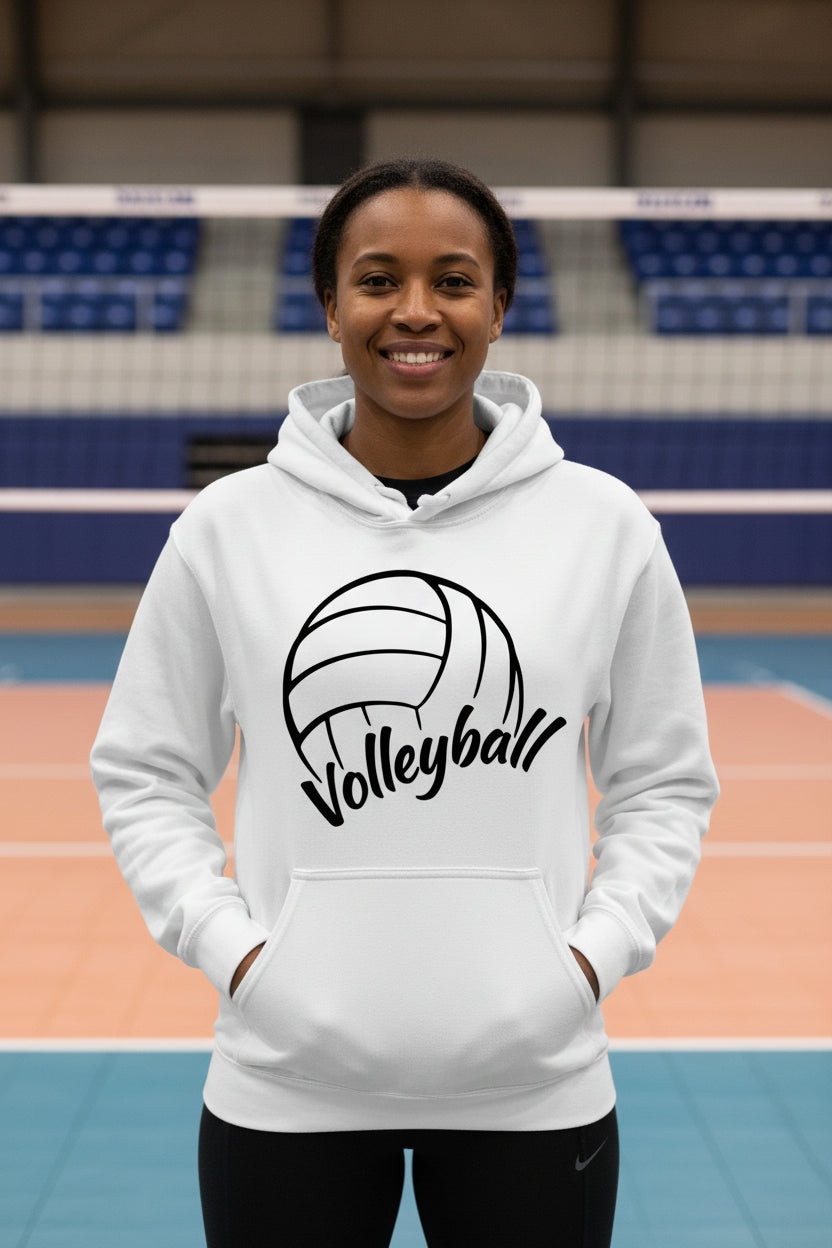 Volleyball Mom Life – Supportive Parent Pride Hoodie WHITE - FRONT