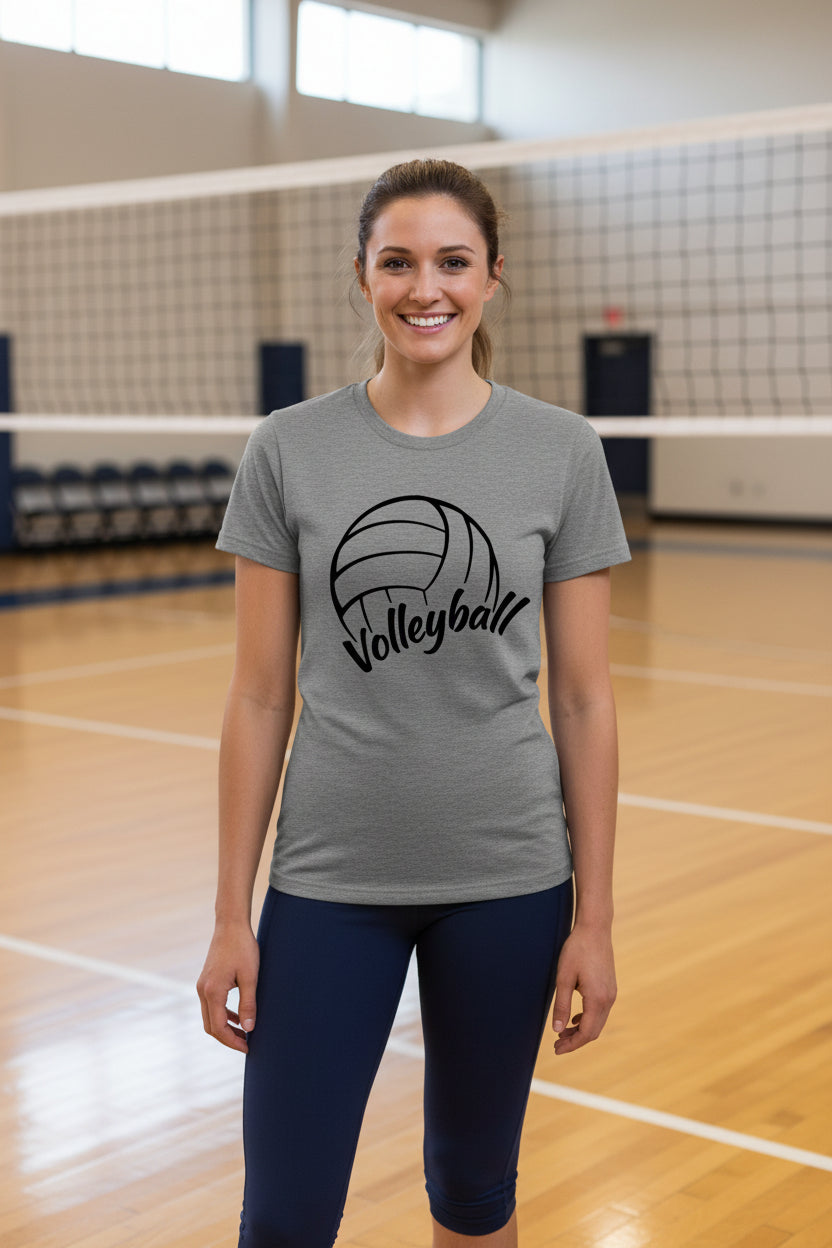 Volleyball Mom Life – Supportive Parent Pride T-Shirt DEEP HEATHER - FRONT