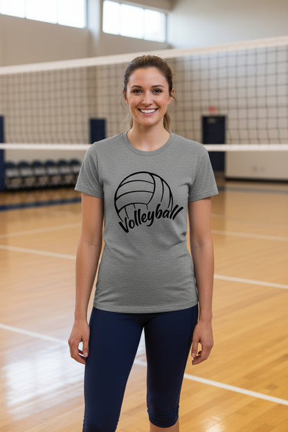 Volleyball Mom Life – Supportive Parent Pride T-Shirt DEEP HEATHER - FRONT