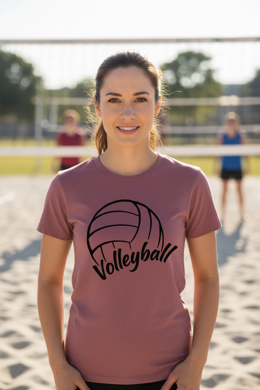 Volleyball Mom Life – Supportive Parent Pride T-Shirt MAROON - FRONT