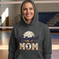 Volleyball Mom Passion Player Silhouette Design Hoodie DARK HEATHER - SF500 - FRONT