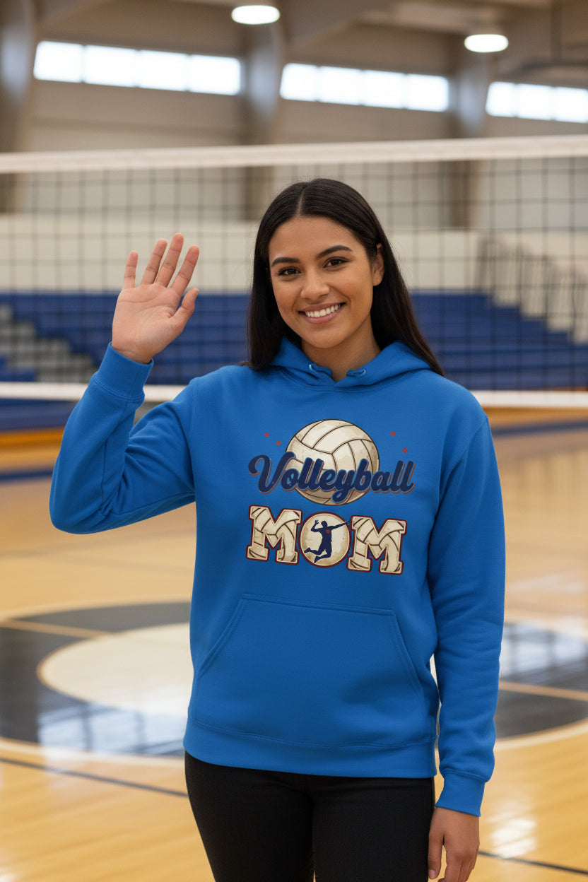Volleyball Mom Passion Player Silhouette Design Hoodie Royal - SF500 - FRONT
