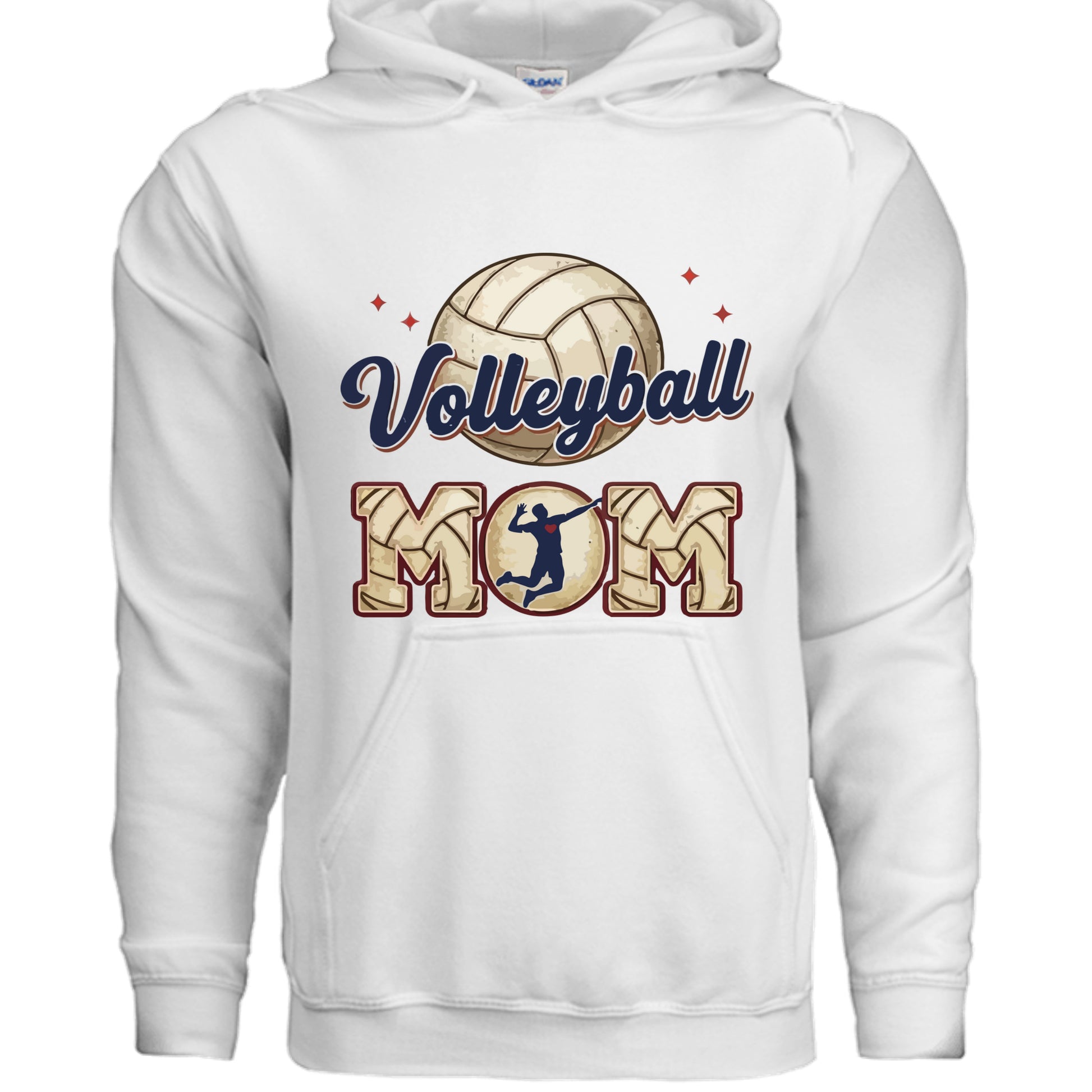 Volleyball Mom Passion Player Silhouette Design Hoodie WHITE - SF500 - FRONT