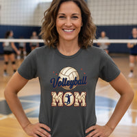 Volleyball Mom Passion Player Silhouette Design T-Shirt DRK GREY HEATHER - 6004 - FRONT