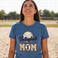 Volleyball Mom Passion Player Silhouette Design T-Shirt HTHR TRUE ROYAL - 6004 - FRONT
