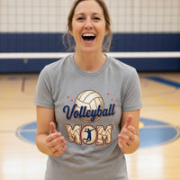 Volleyball Mom Passion Player Silhouette Design T-Shirt ATHLETIC HEATHER - 6004 - FRONT