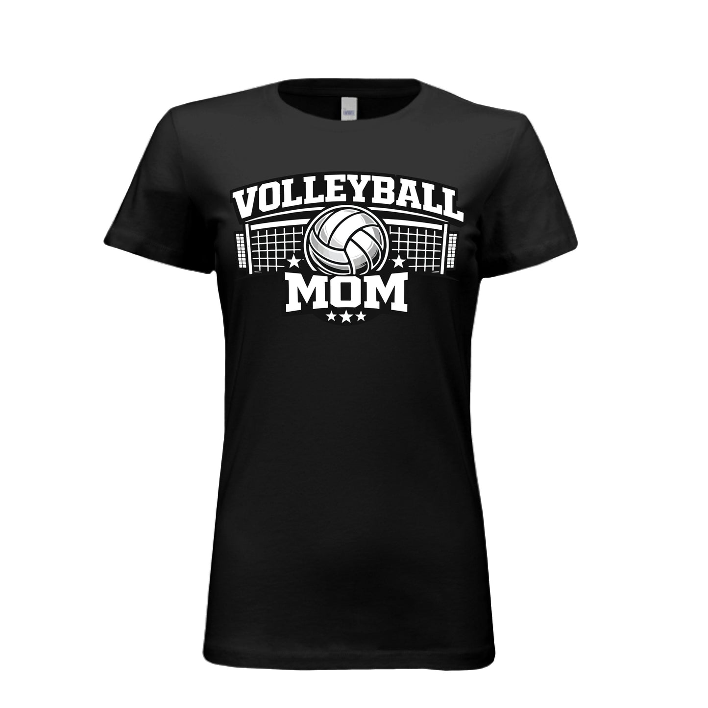 Volleyball Mom T-Shirt – Cute & Bold Volleyball Fan Design SOLID BLK BLEND - FRONT